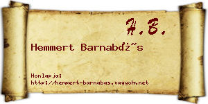 Hemmert Barnabás névjegykártya
